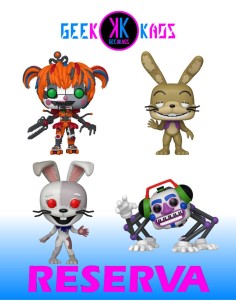 4-PACK - FUNKO POP! FIVE NIGHTS AT FREDDY´S - GLITCHTRAP 1128, SCRAP BABY 1129, VANNY 1130, DJ MUSIC MAN 1131