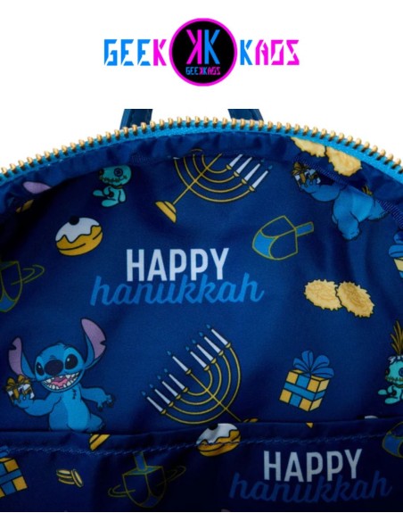 MINI MOCHILA - LILO & STITCH - LIGHT UP MEMORAH STITCH (GITD) - LOUNGEFLY