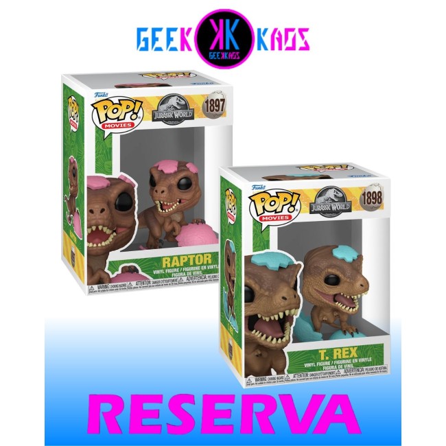 2-PACK - FUNKO POP! JURASSIC WORLD - RAPTOR 1897, T.REX 1898