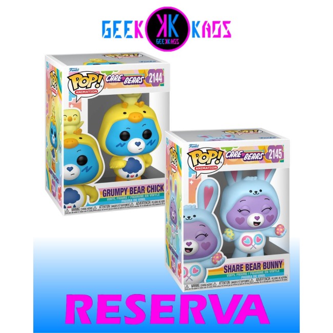2-PACK - FUNKO POP! CARE BEARS - GRUMPY BEAR CHICK 2144, SHARE BEAR BUNNY 2145