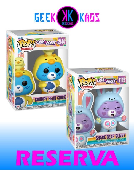 2-PACK - FUNKO POP! CARE BEARS - GRUMPY BEAR CHICK 2144, SHARE BEAR BUNNY 2145 2-PACK - FUNKO POP! CARE BEARS - GRUMPY BEAR CHICK 2144, SHARE BEAR BUNNY 2145