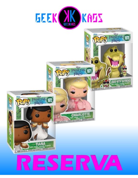 3-PACK - FUNKO POP! THE PRINCESS AND THE FROG - LOUIS WITH RAYMOND 1670, CHARLOTTE 1671, TIANA 1672 3-PACK - FUNKO POP! THE PRINCESS AND THE FROG - LOUIS WITH RAYMOND 1670, CHARLOTTE 1671, TIANA 1672